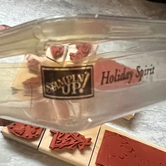 Stampin’ Up! Vintage 2000 & 2003 Christmas Holiday Sprit Stamp Set Of 9 Stamps - Picture 12 of 14